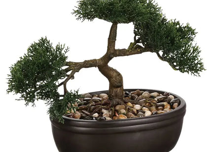 Árbol bonsái artificial con maceta, 23 cm de altura - 103379