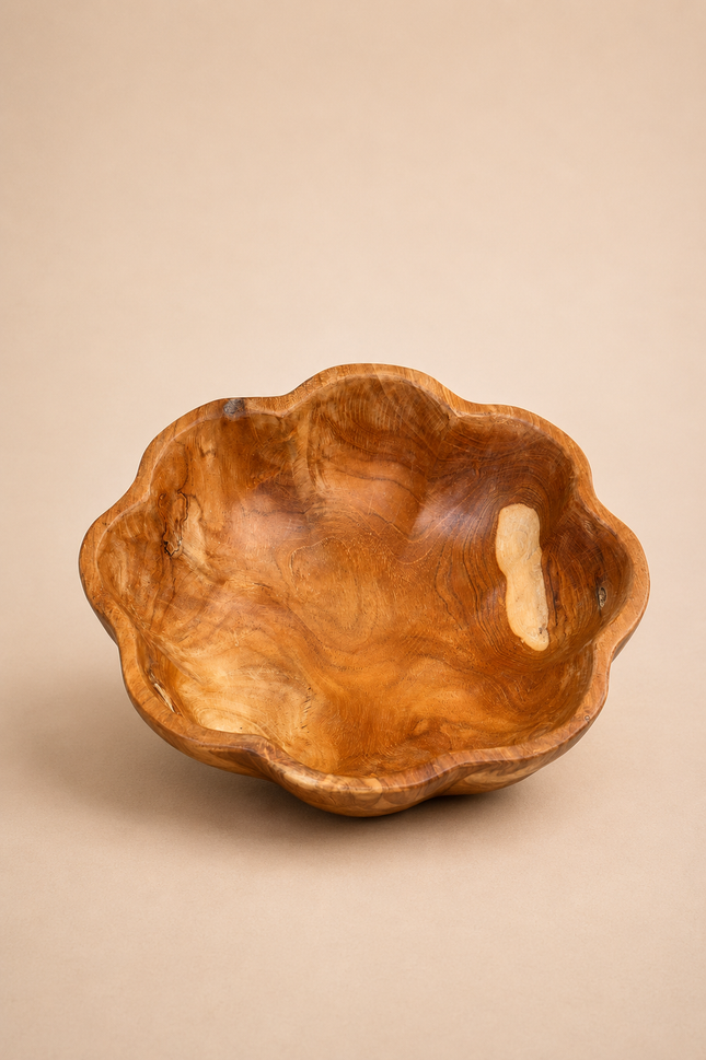 Plato de madera "Flor" D30cm - 1052026