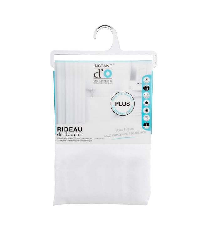 Cortina de ducha de poliéster 180x200 blanca - 105654