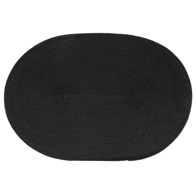 Individual trenzado ovalado negro - 108121B