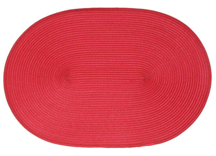 Individual trenzado ovalado rojo - 108121E