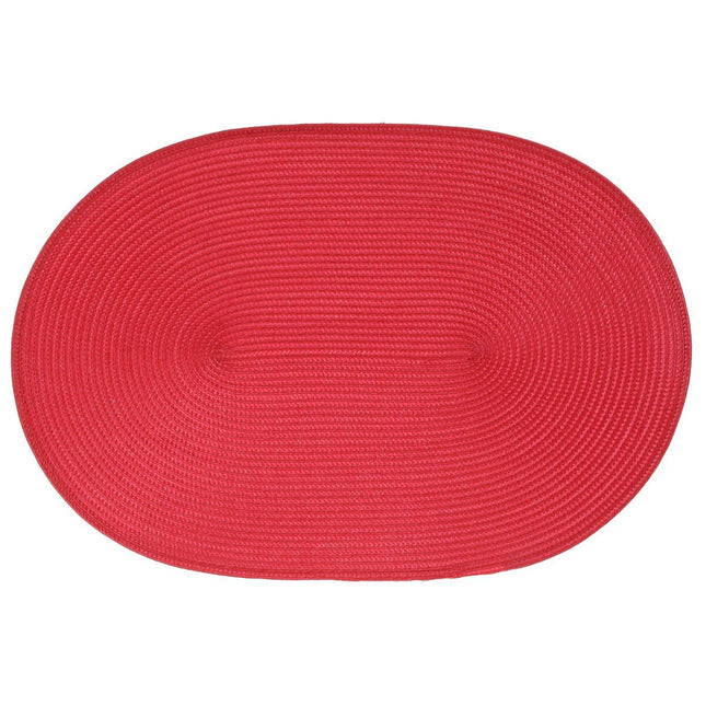 Individual trenzado ovalado rojo - 108121E