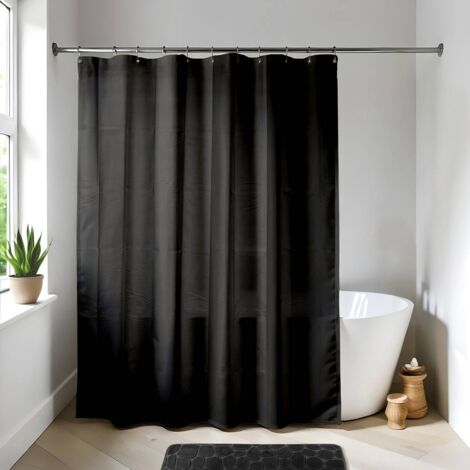 Cortina de ducha "Peva" 180x200cm negro - 1101103
