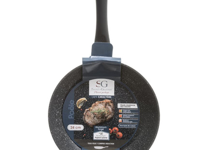 Sartén de aluminio D24 aspecto piedra Línea "Caracter" - 111001