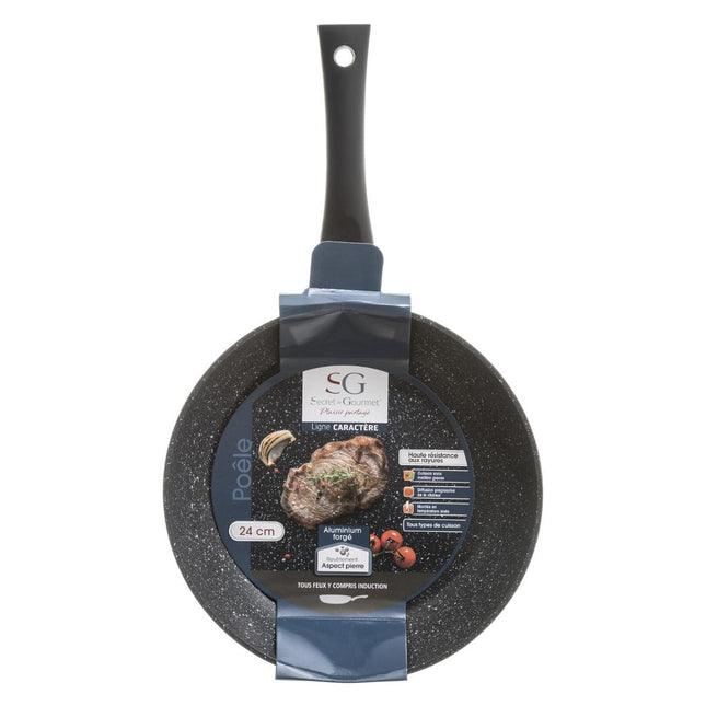 Sartén de aluminio D24 aspecto piedra Línea "Caracter" - 111001