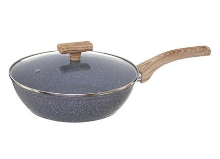 Sartén con tapa D28cm de aluminio forjado aspecto piedra Línea "Nature" - 111011A