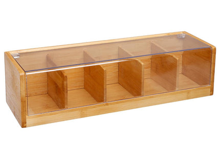 Caja de té de bambú 5 compartimentos - 111635