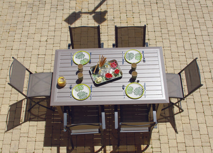 Mesa rectangular fija "MAJUNGA" Taupe 160x95x75cm - 112005