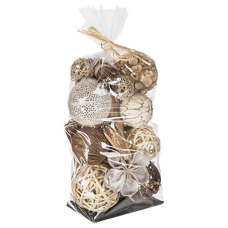 Bolsa de bolas naturales decoración tamaño XL - 114831