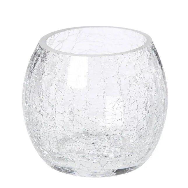 Portavelas redondo de cristal, 7 cm de altura - 116037