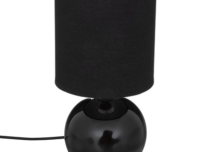 Velador de bola de cerámica "Timéo" con rayas negro brillante A25 - 116289T