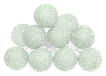 Guirnalda de luces LED de 10 bolas, a pilas, color verde celadón, 165 cm de largo - 116415R1