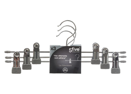 Set de 3 perchas de metal con pinzas - 116524