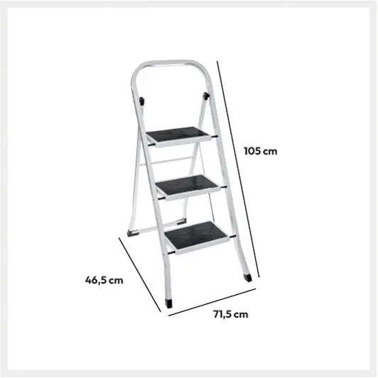Escalera plegable de metal de 3 peldaños A105cm - 117089