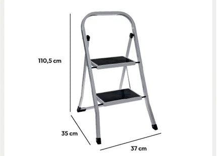 Escalera metálica 2 peldaños A104cm - 117312
