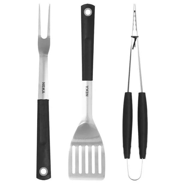 Juego de 3 utensilios para barbacoa de acero inoxidable - 118034