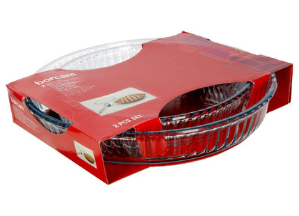 Set de 2 platos redondos para pasteles de vidrio D 32 cm y D 26 cm - 118530