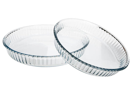 Set de 2 platos redondos para pasteles de vidrio D 32 cm y D 26 cm - 118530