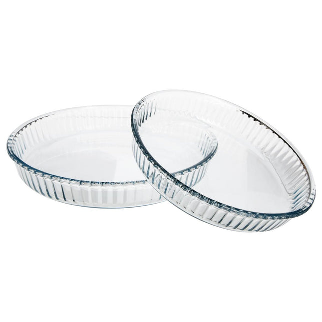 Set de 2 platos redondos para pasteles de vidrio D 32 cm y D 26 cm - 118530