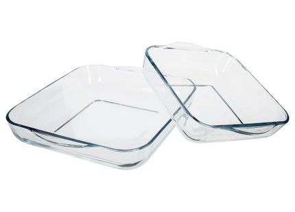 Set de 2 platos cuadrados de vidrio - 118531