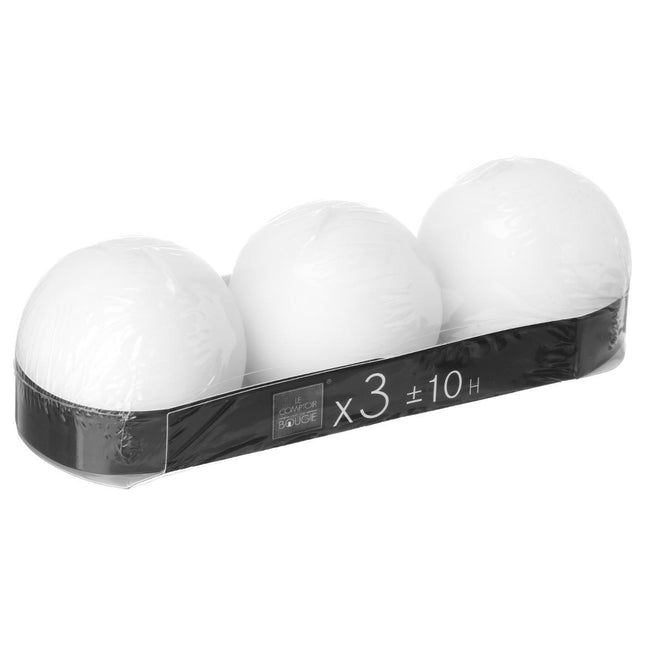 Set de 3 velas bola blanca D6 - 123002