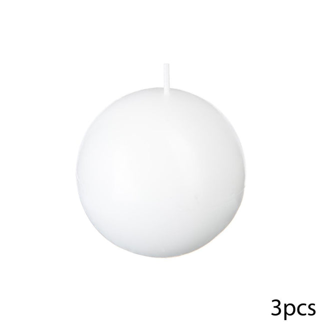 Set de 3 velas bola blanca D6 - 123002