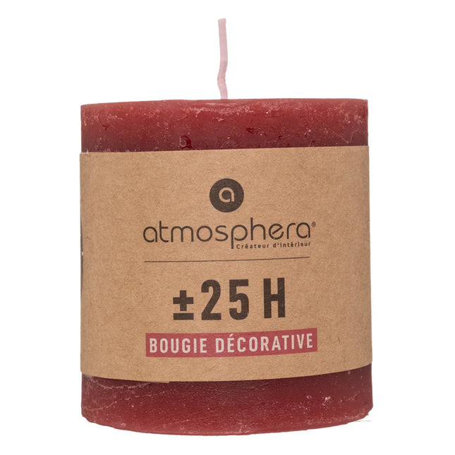 Vela rústica "Olia" roja 6,7x7cm - 123069