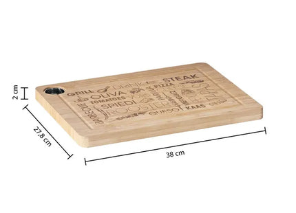 Tabla de cortar de bambú "Word" 38x28cm - 125130A