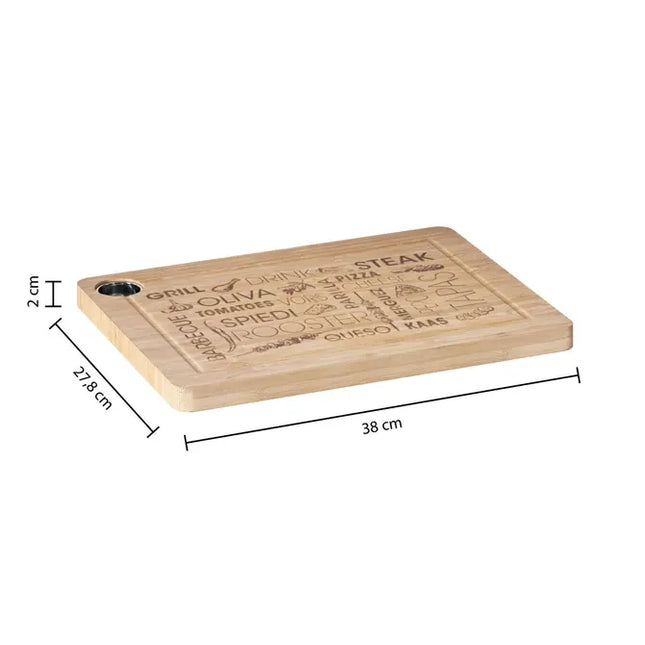 Tabla de cortar de bambú "Word" 38x28cm - 125130A