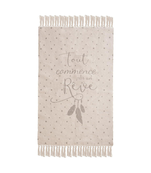 Alfombra gris con flecos 60x90cm - 127293B