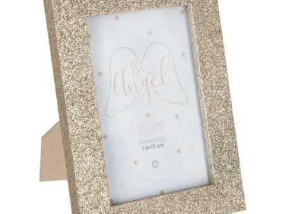 Porta retrato con lentejuelas en dorado 15x10cm - 127334