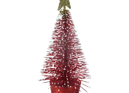 Árbol de mesa con purpurina roja A14cm - 127930A