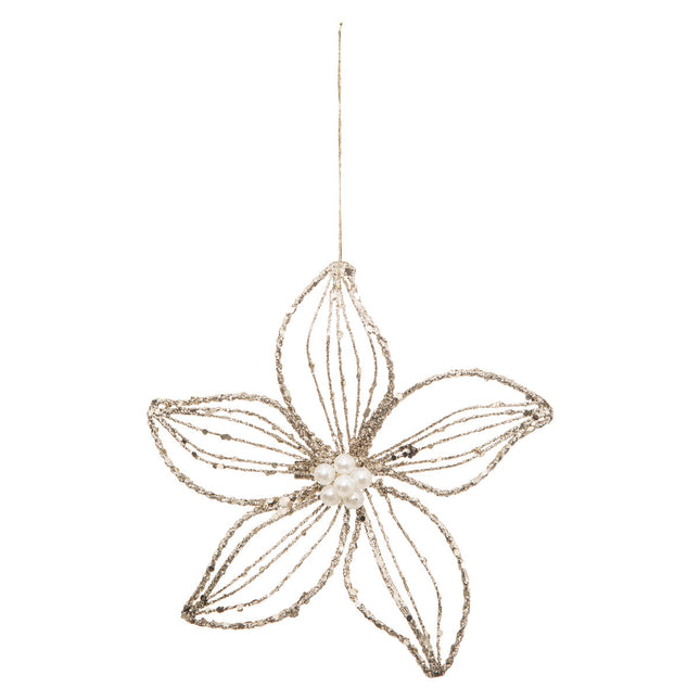 Flor de lentejuelas con perlas - 128431B