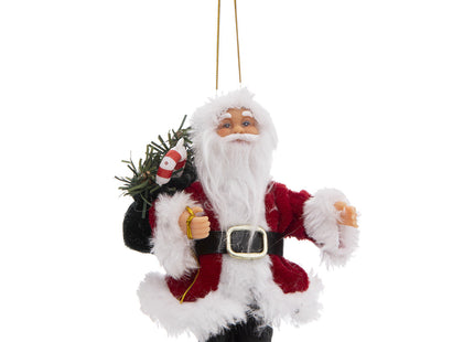 Papá Noel de terciopelo rojo para colgar A13cm - 128437F