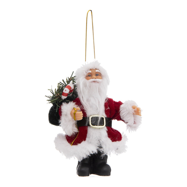 Papá Noel de terciopelo rojo para colgar A13cm - 128437F