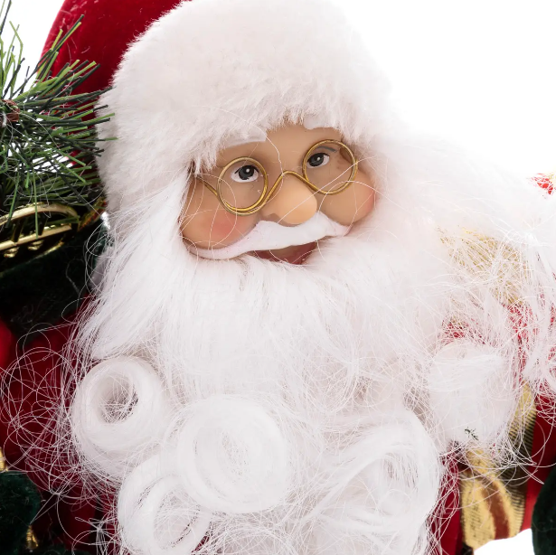 Papá Noel de terciopelo rojo 30cm - 128439F