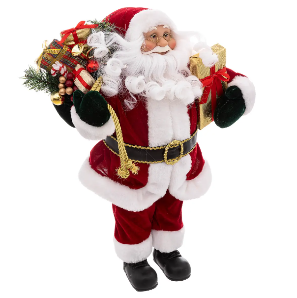 Papá Noel de terciopelo rojo 45cm - 128440F