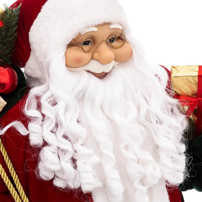 Papá Noel de terciopelo rojo A120cm - 128442F