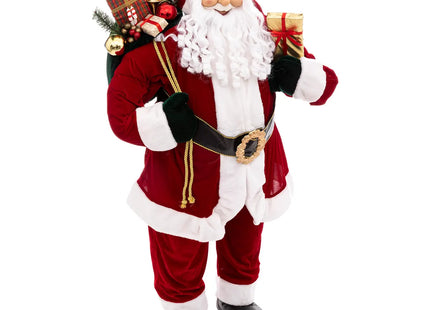 Papá Noel de terciopelo rojo A120cm - 128442F