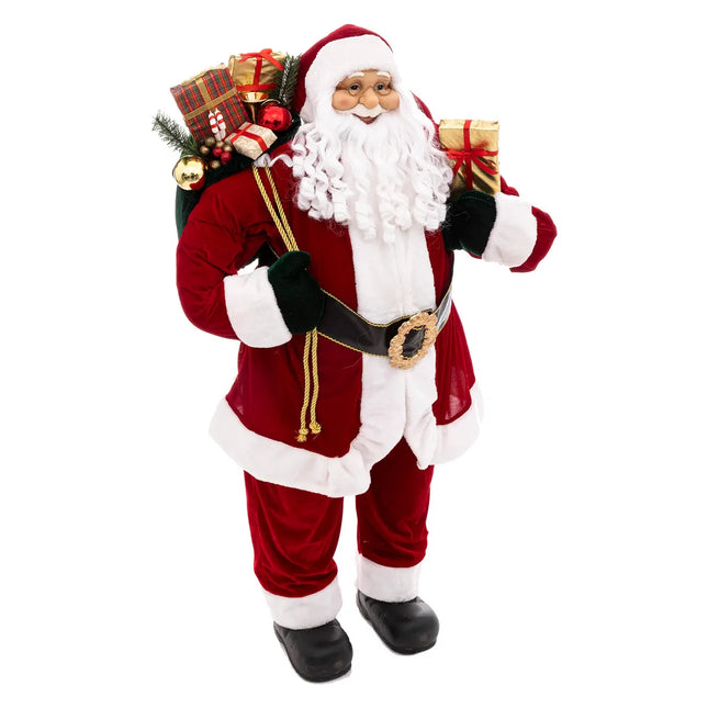 Papá Noel de terciopelo rojo A120cm - 128442F