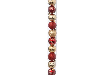 Juego de 12 bolas navideños de Nochebuena, 6 cm de diámetro - 129154A