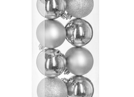 Juego de 8 bolas navideñas D7cm plateado - 129170AR