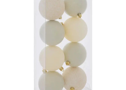 Juego de 8 bolas navideñas D 6cm blanca - 129170BC