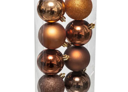 Juego de 8 bolas navideñas D 7cm bronce - 129170MD