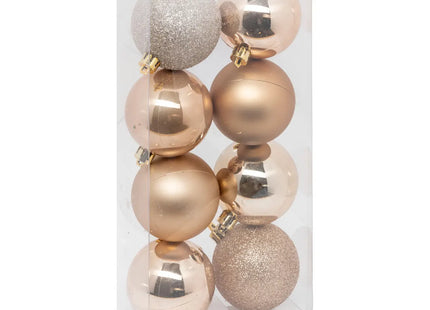 Juego de 8 bolas navideñas D7cm rosa claro - 129170ND