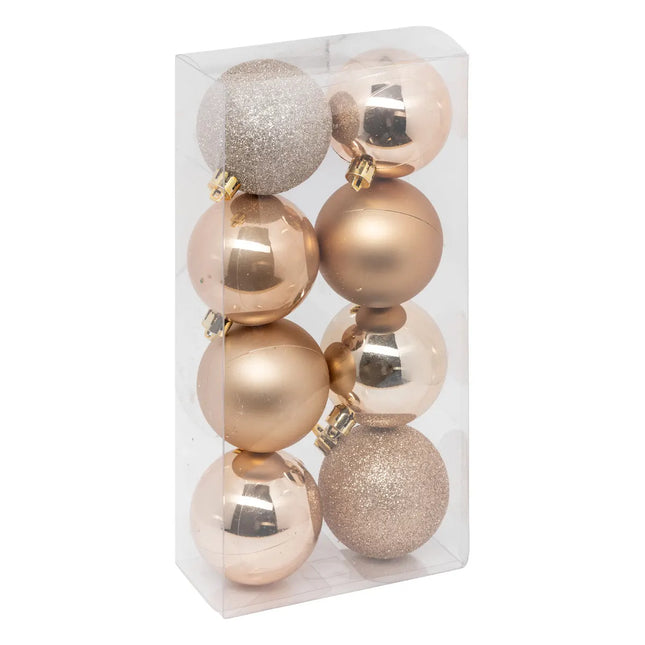 Juego de 8 bolas navideñas D7cm rosa claro - 129170ND