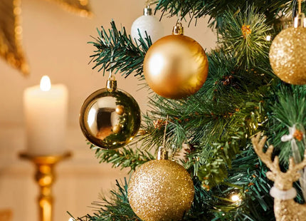 Juego de 8 bolas navideñas D.7cm doradas - 129170OR