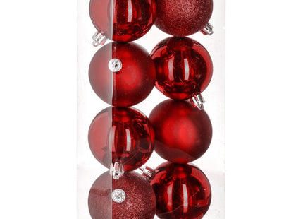 Juego de 8 bolas navideñas D7cm rojo - 129170RG
