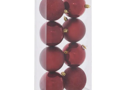 Juego de 8 bolas navideñas D 7cm granate - 129170VS