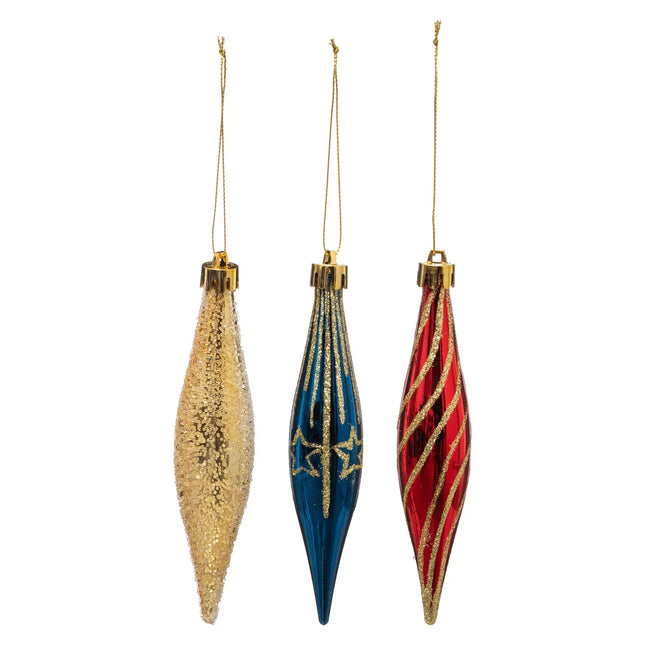 Deco navideña set de 3 en plástico A15cm - 129178A1